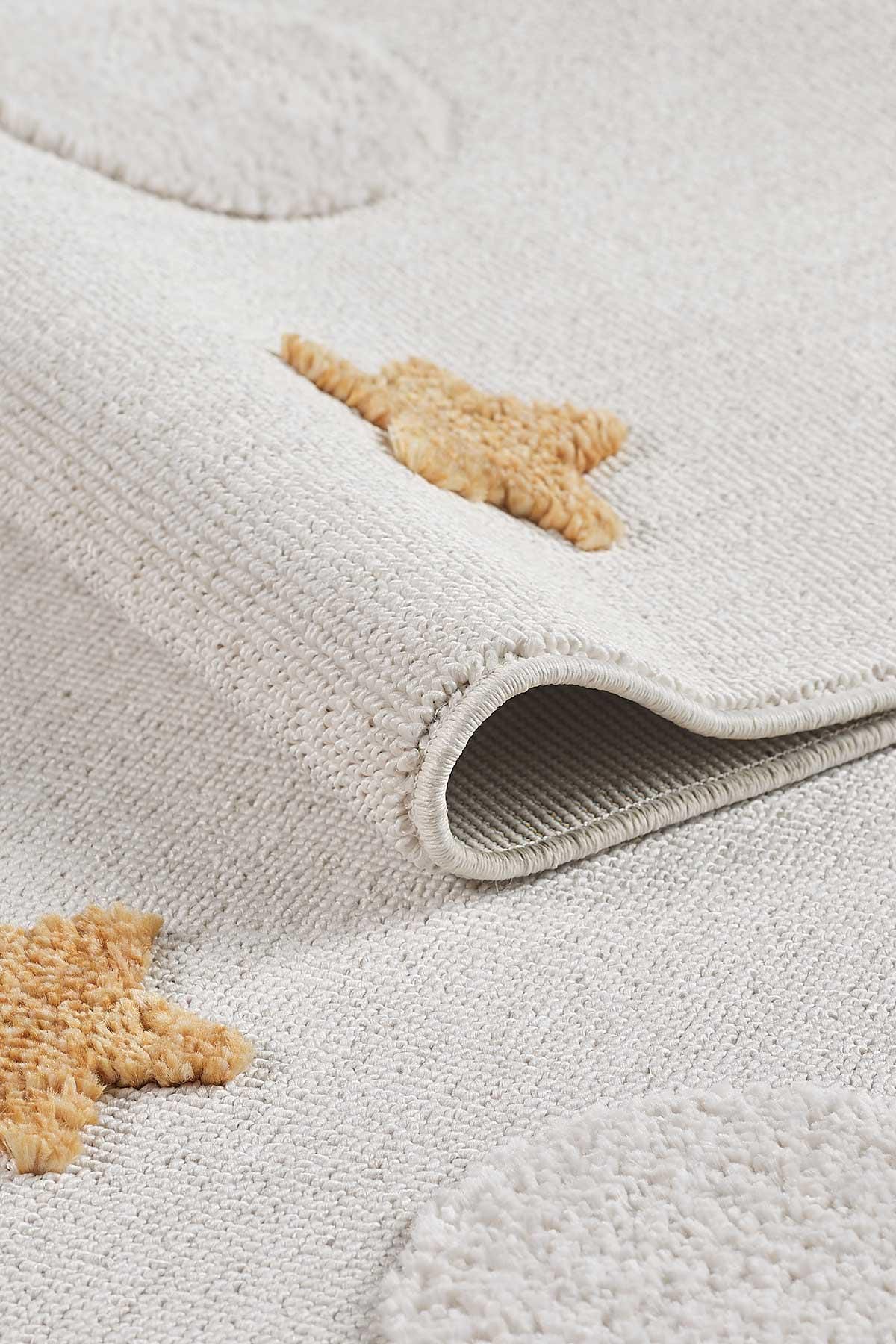 Celestial Stars and Moons Rug – Neutral Grey Boho Nursery Carpet
