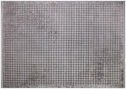 7x10 ft, Modern Distressed Houndstooth Area Rug