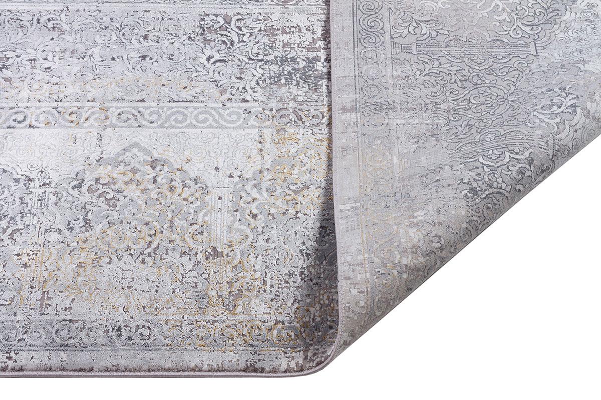8x11 ft, Vintage Medallion Area Rug in Distressed Charcoal and Slate