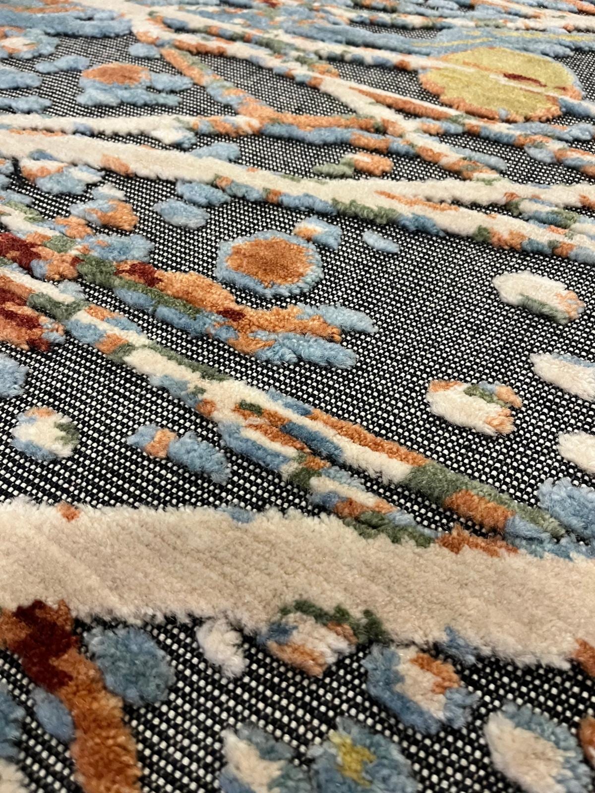 7x10ft, Tree of Life Wool Rug, Designed Folk Art Area Rug, Bohemian Nature Decor