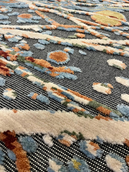 7x10ft, Tree of Life Wool Rug, Designed Folk Art Area Rug, Bohemian Nature Decor
