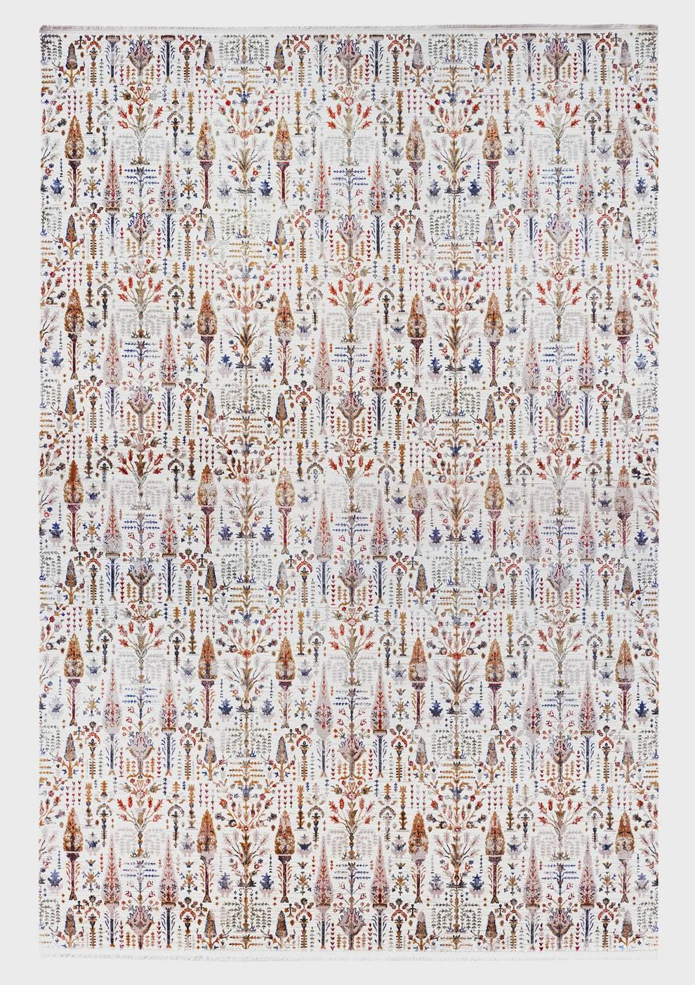 7x10ft, Modern Persian Tree of Life Rug, Distressed Oriental Carpet, Earth Tone Floral Decor