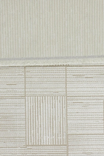 7x10ft, Modern Pearl Geometric Area Rug, Bamboo Silk Viscose Grid Carpet
