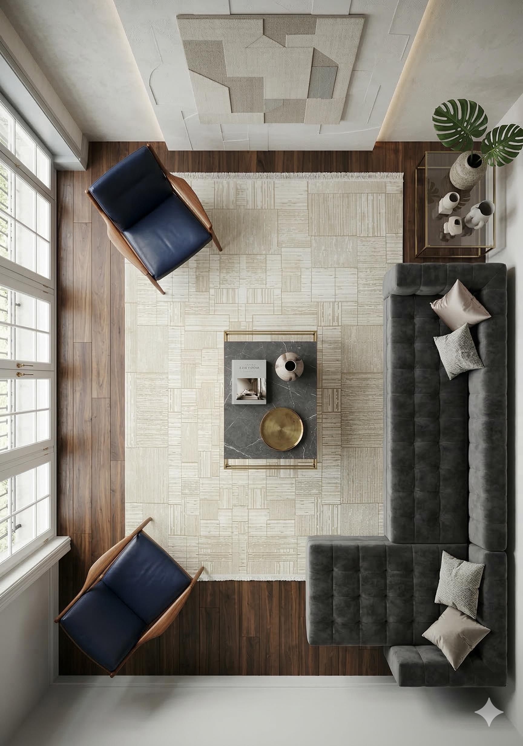 7x10ft, Modern Pearl Geometric Area Rug, Bamboo Silk Viscose Grid Carpet