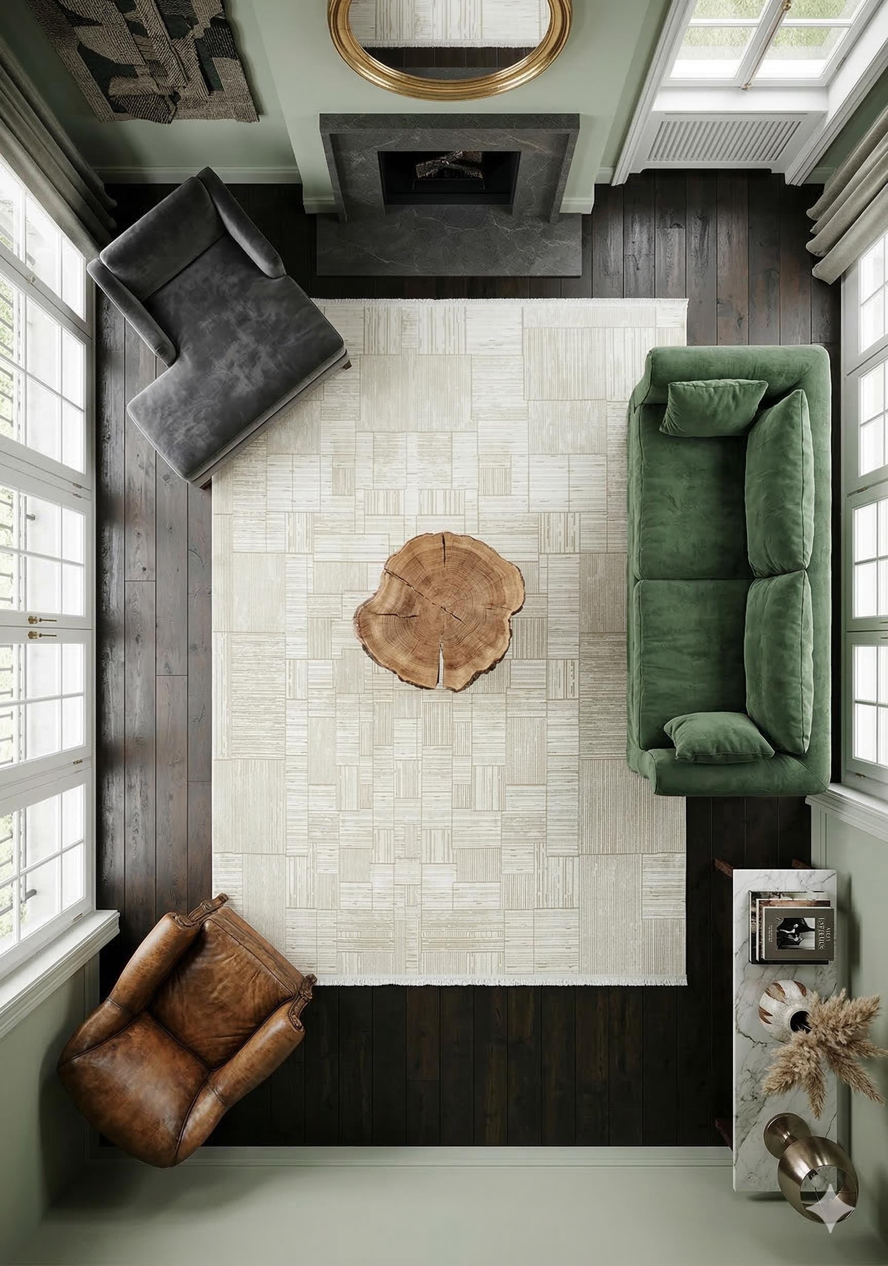 7x10ft, Modern Pearl Geometric Area Rug, Bamboo Silk Viscose Grid Carpet