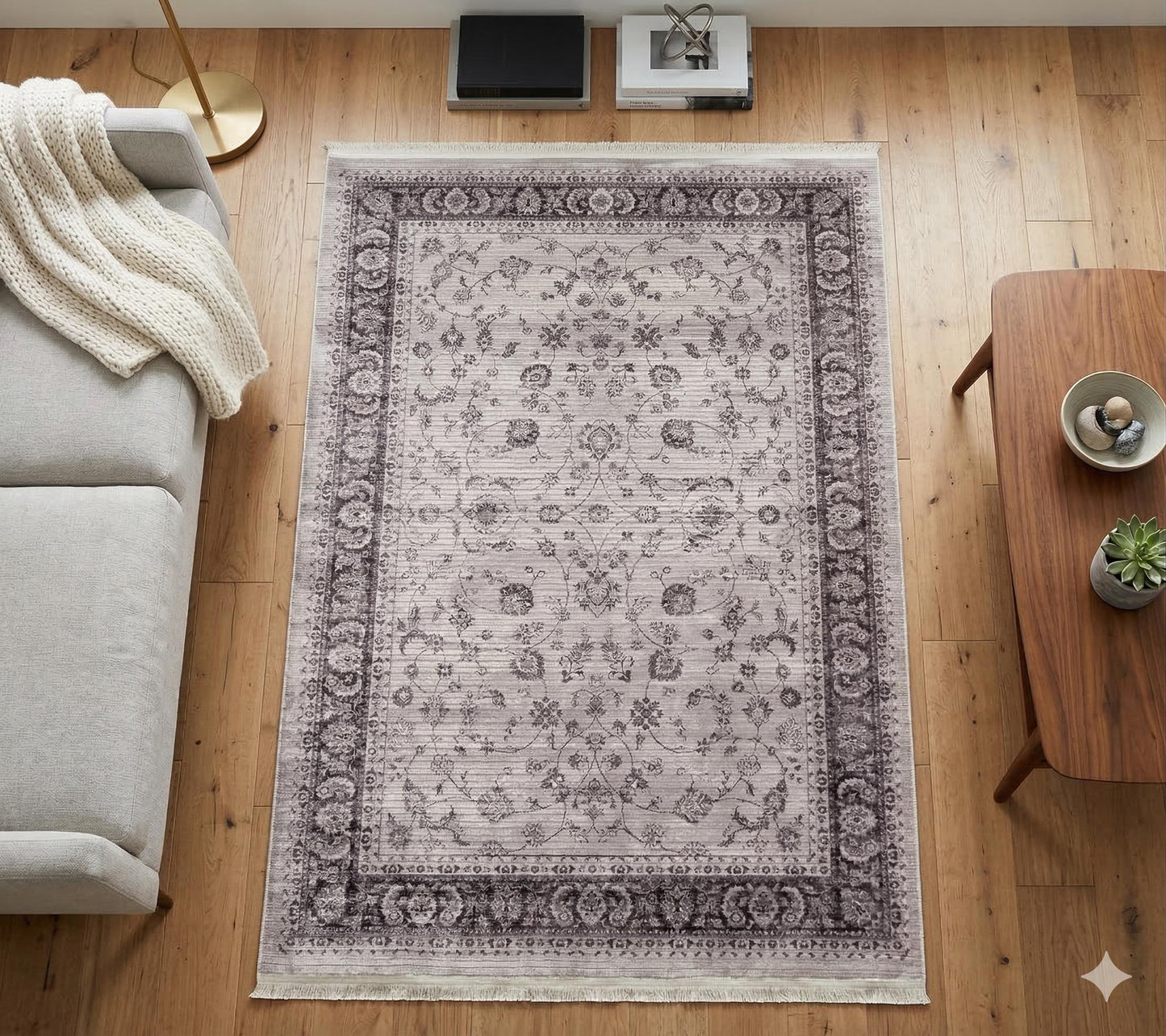 Beige Turkish Rug – Soft Vintage washable Area Carpet