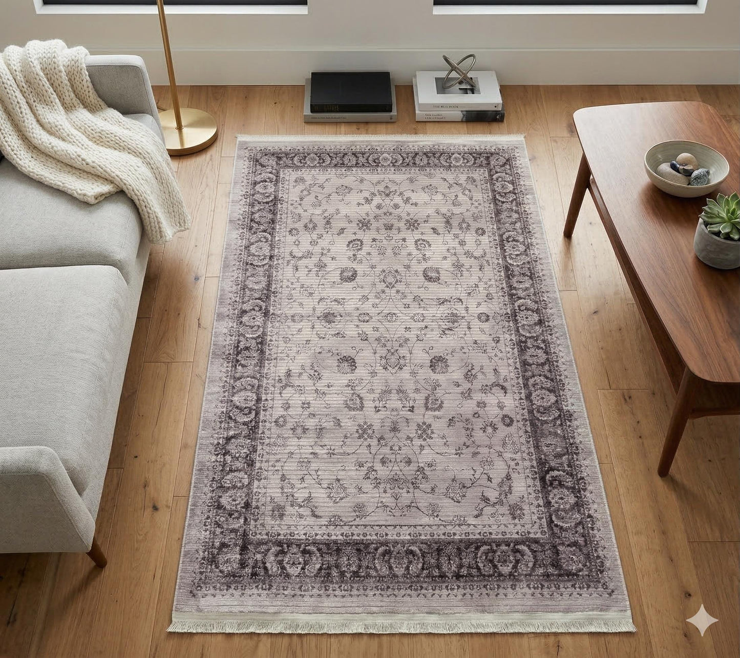 Beige Turkish Rug – Soft Vintage washable Area Carpet