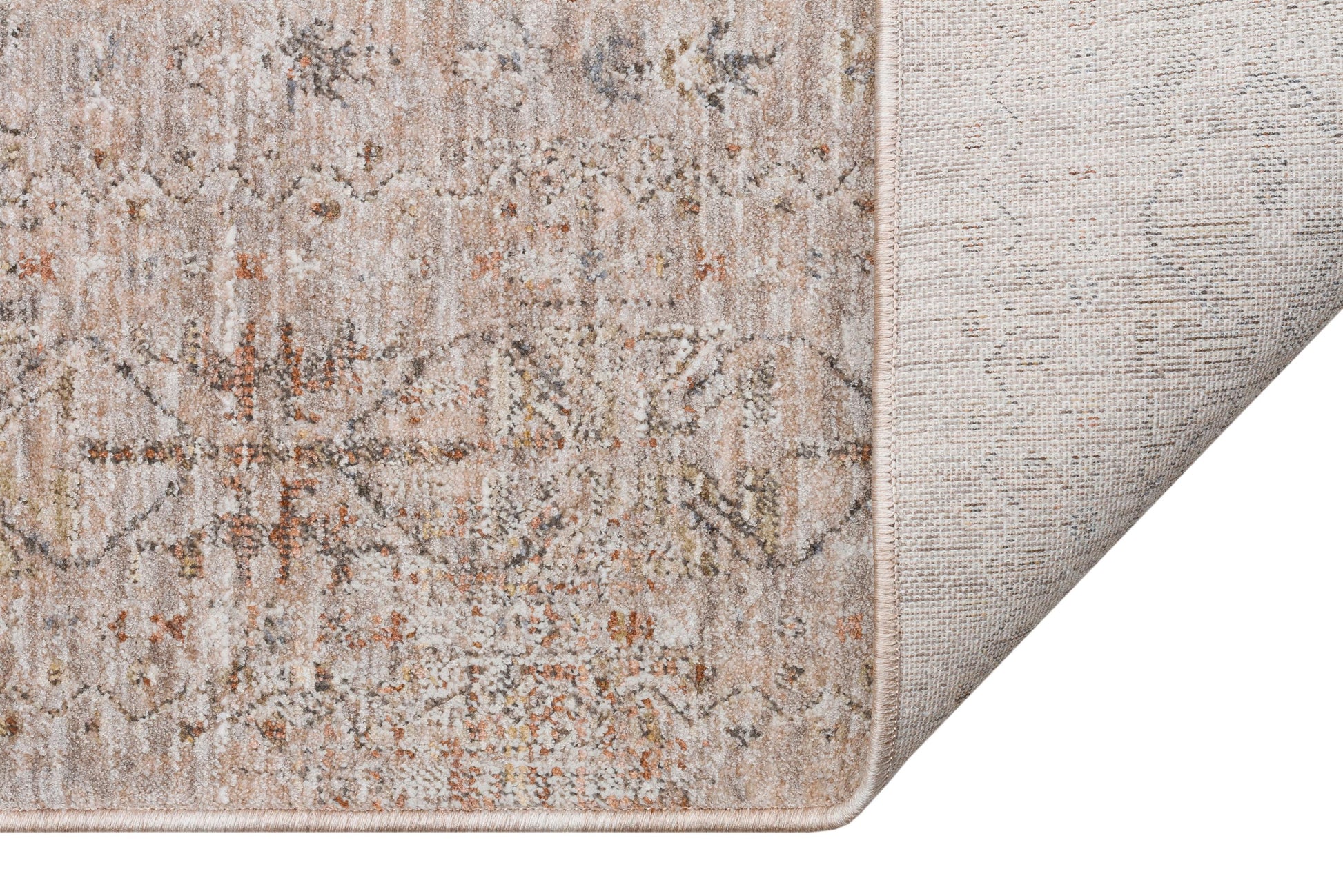 Vintage-Style Distressed Patchwork Area Rug – Muted Earth Tones & Terracotta