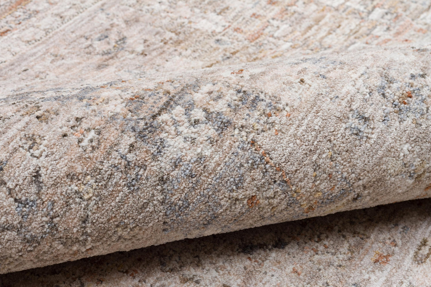 Vintage-Style Distressed Patchwork Area Rug – Muted Earth Tones & Terracotta