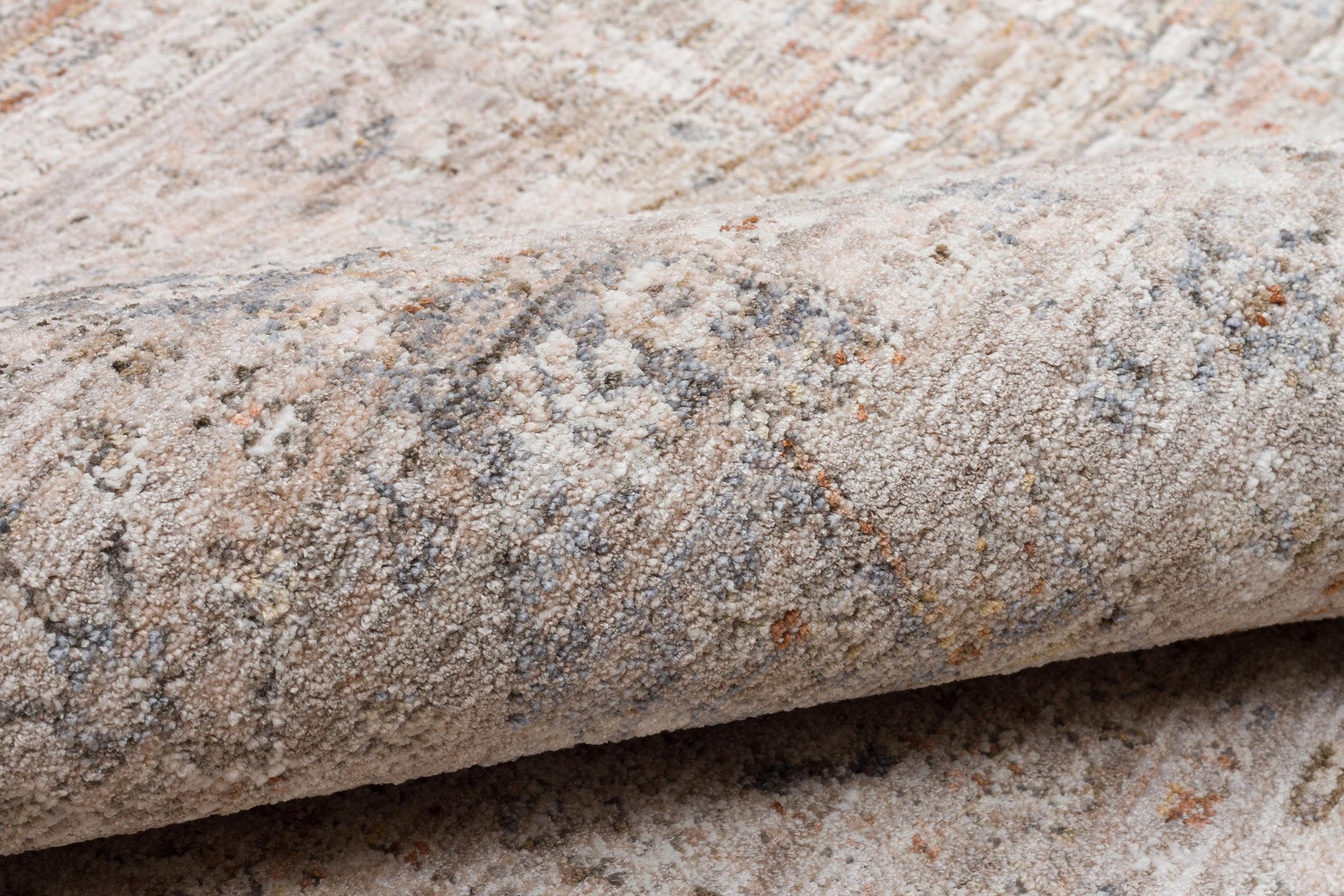Vintage-Style Distressed Patchwork Area Rug – Muted Earth Tones & Terracotta