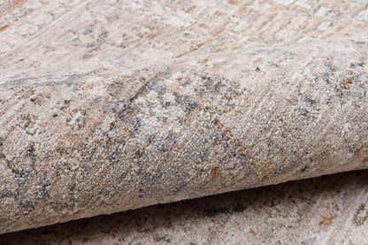 Vintage-Style Distressed Patchwork Area Rug – Muted Earth Tones & Terracotta