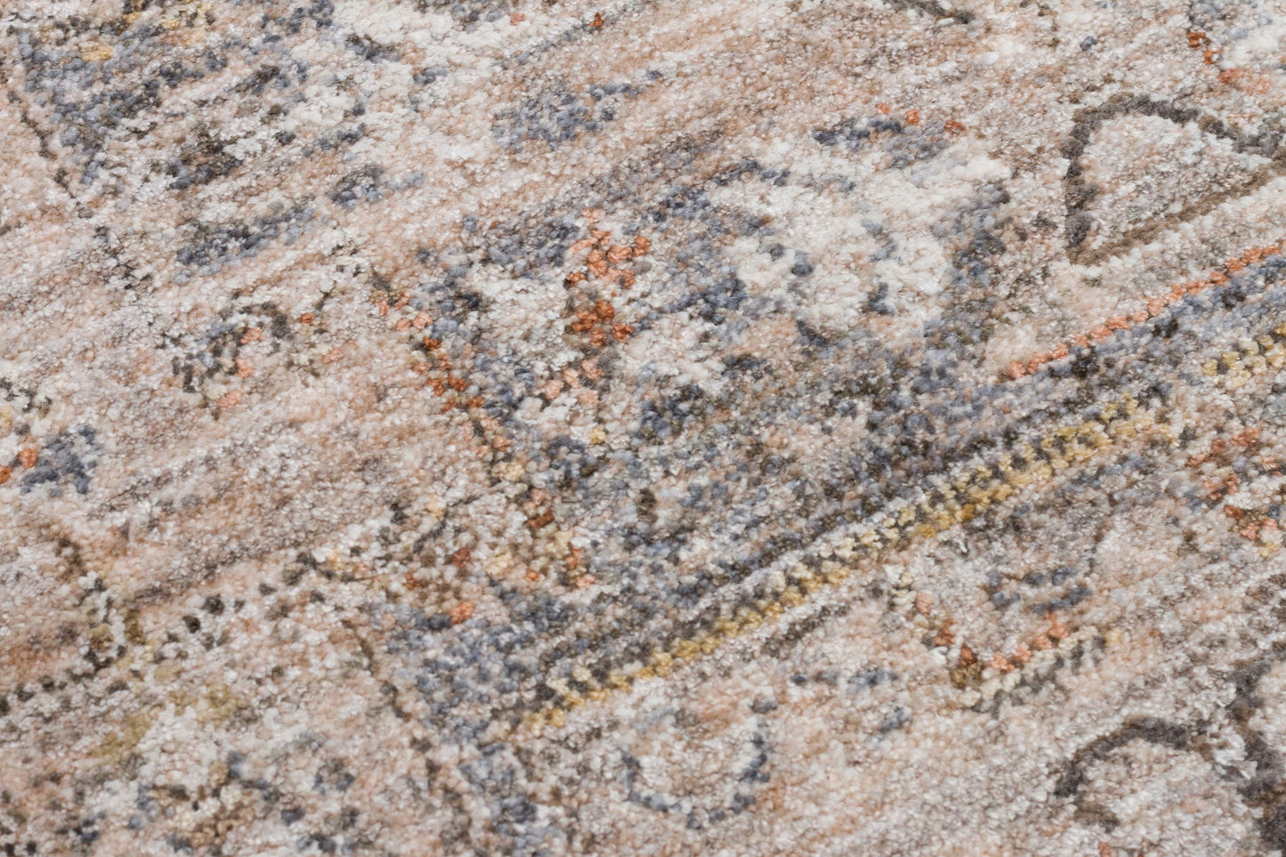 Vintage-Style Distressed Patchwork Area Rug – Muted Earth Tones & Terracotta