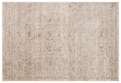 Distressed Turkish Medallion Rug – Neutral Beige Sage Green Oriental Carpet