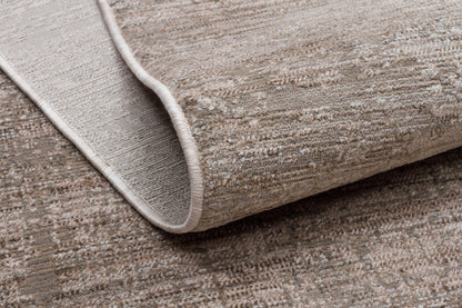 Distressed Abstract Area Rug – Muted Taupe, Gray Low Pile Carpet