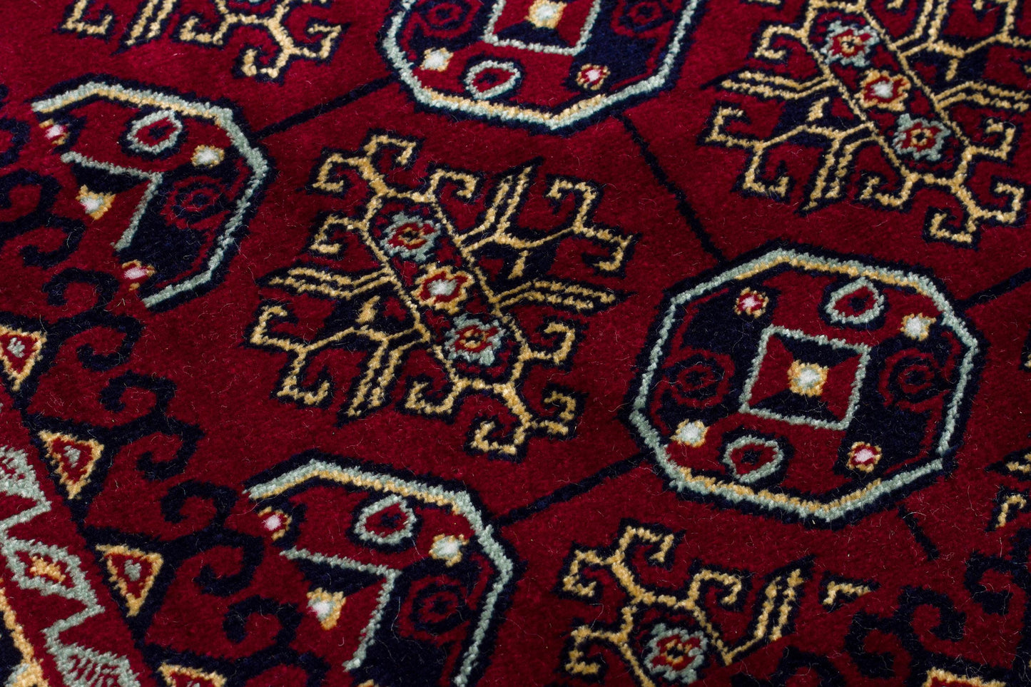 Crimson Red Persian Style Area Rug – Geometric Medallion Oriental Carpet