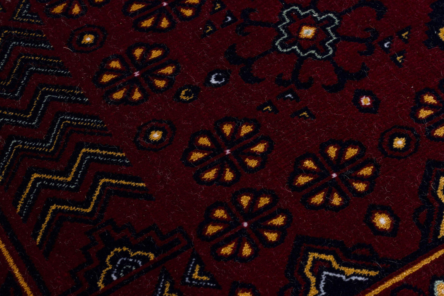 Crimson Red Persian Style Area Rug – Geometric Medallion Oriental Carpet
