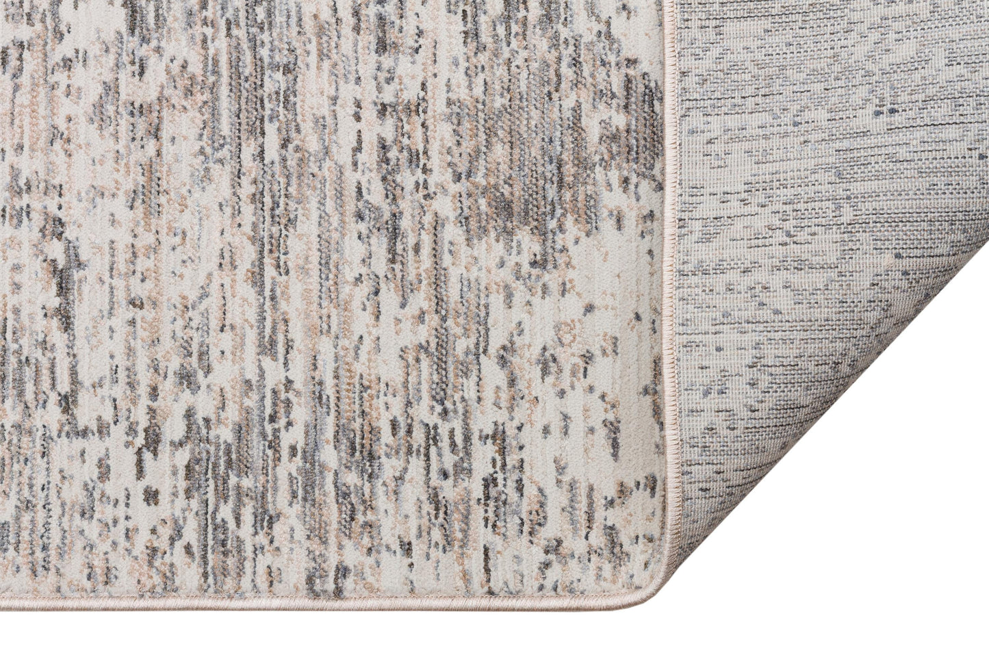 Distressed Abstract Area Rug – Modern Industrial Gray Beige Carpet