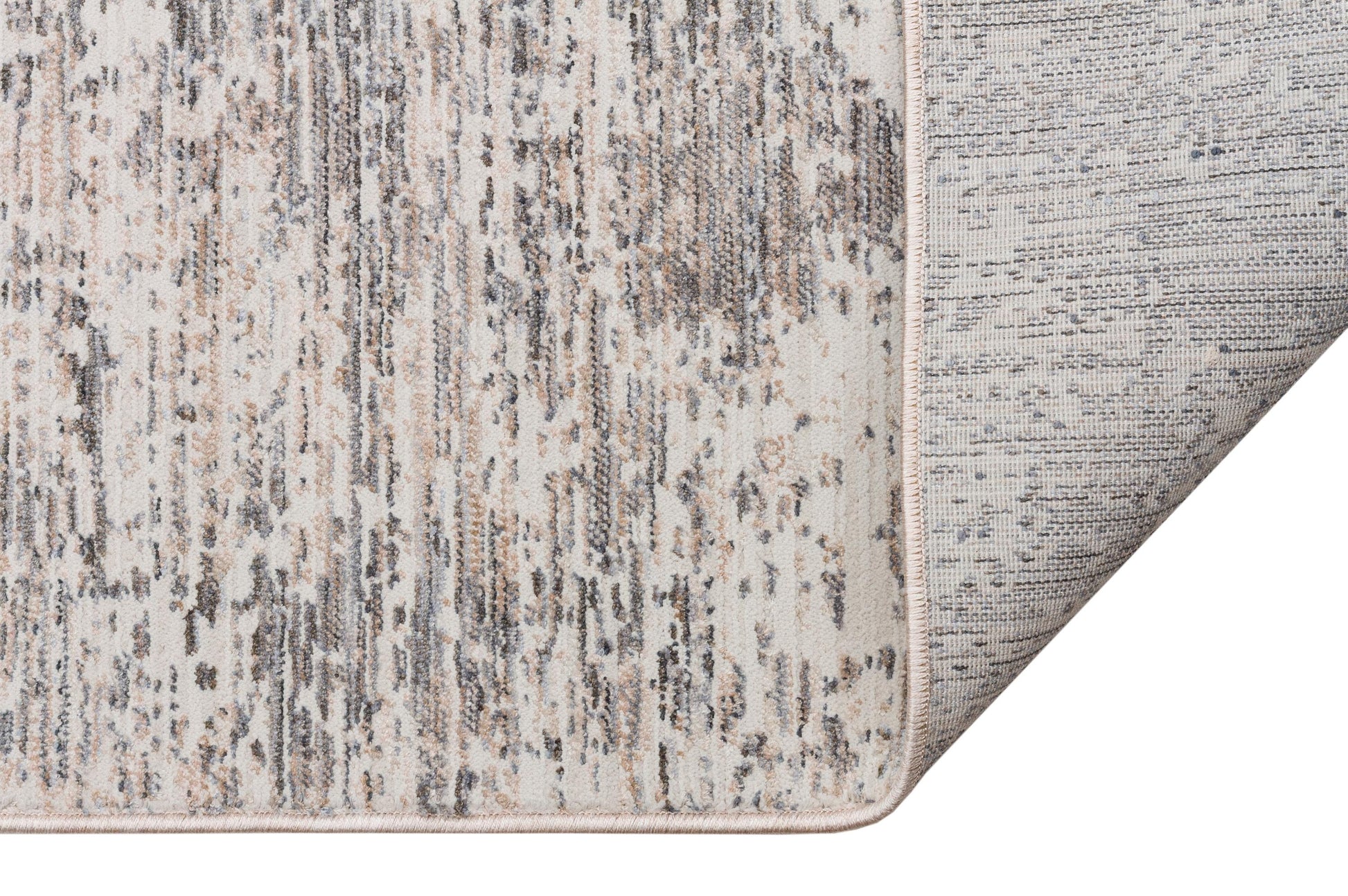 Distressed Abstract Area Rug – Modern Industrial Gray Beige Carpet