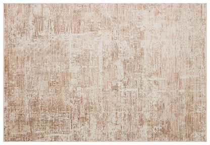 Distressed Abstract Area Rug – Terracotta Cream Faded Vintage Style Carpet