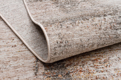 Modern Abstract Area Rug – Distressed Beige, Grey, Terracotta Industrial Carpet