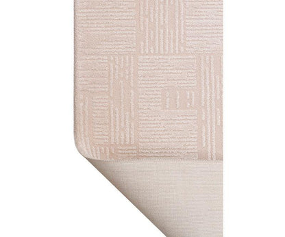 Modern Abstract Runner Rug, Cream Beige Hallway, Low Pile Fringe (Custom Sized)