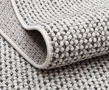 Custom Textured Runner Rug, Neutral Boho Hallway Area Rug, Hand-Woven Fringe Entryway Decor