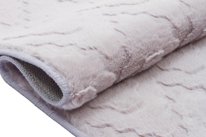 Silver Soft Fur Rug: Soft Washable Plush Carpet