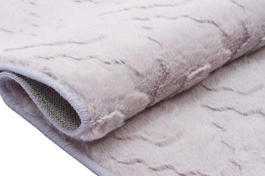 Silver Soft Fur Rug: Soft Washable Plush Carpet
