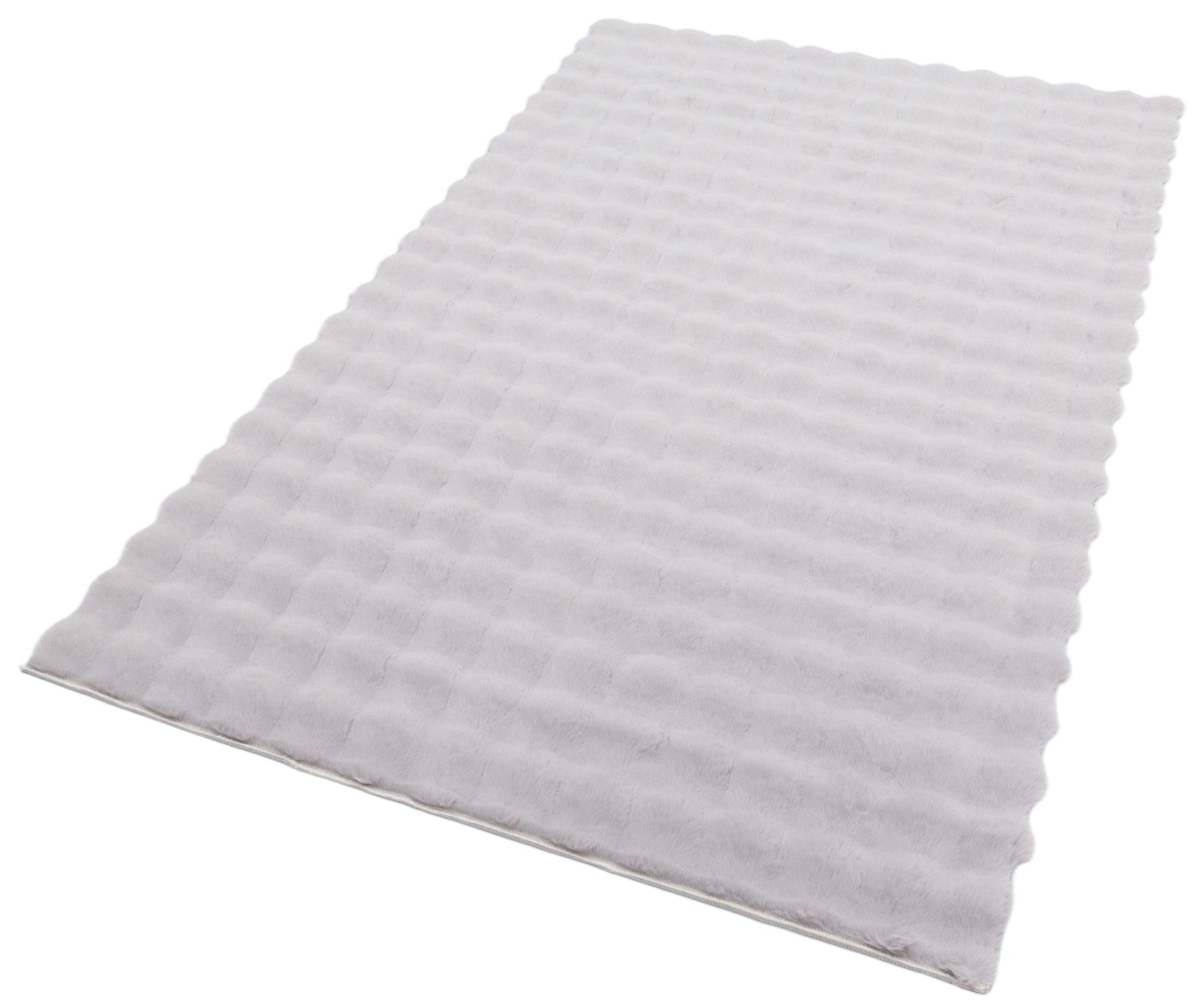 Silver Soft Fur Rug: Soft Washable Plush Carpet