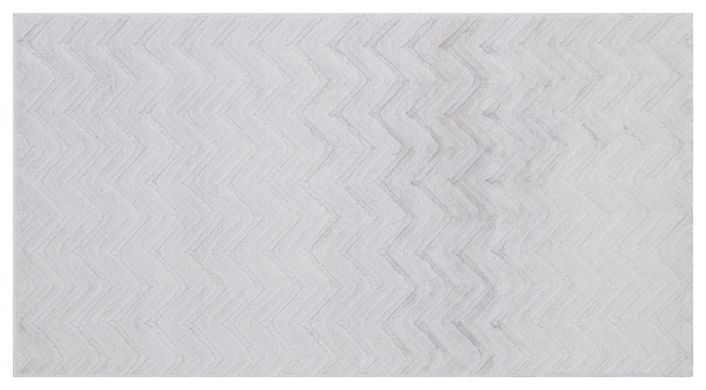 Silver Soft Fur Rug: Soft Washable Plush Carpet