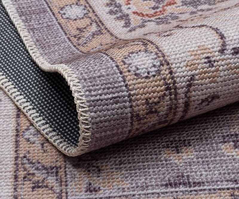 Distressed Oriental Area Rug – Faded Grey Floral Transitional Decor