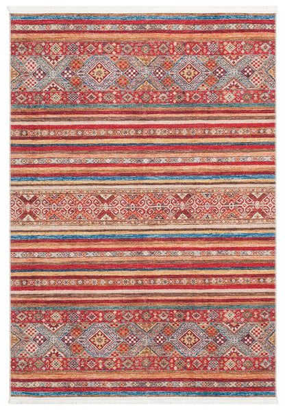 Red Southwestern Kilim Rug – Bohemian Ethnic Terracotta Blue Area Carpet
