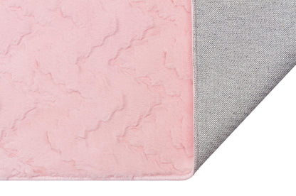 Pink Soft Fur Rug: Soft Washable Plush Carpet