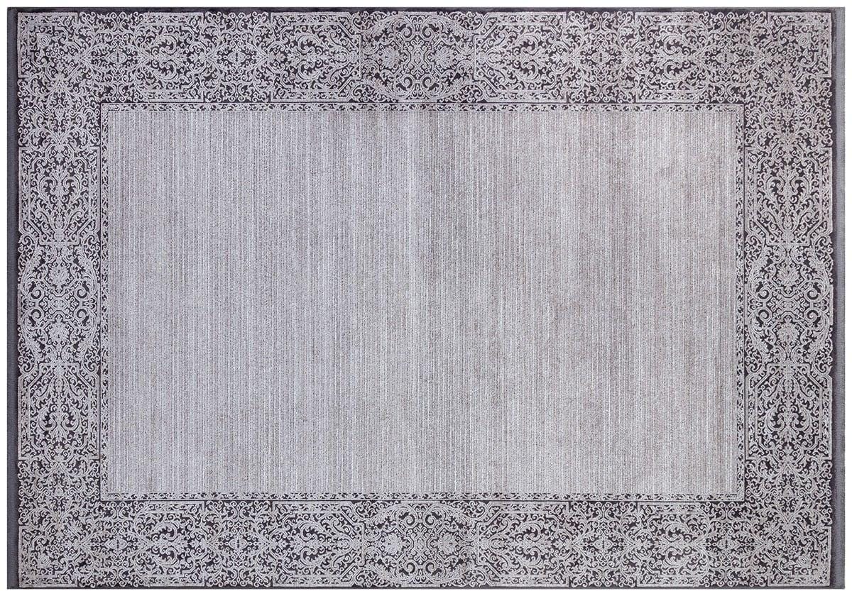 7x10 ft, Classic Oriental Black Bamboo Rug: Classic viscose carpet with fine fringes