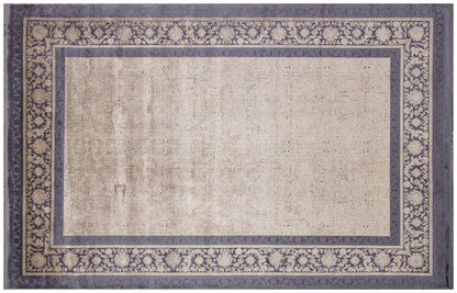 7x10 ft, Classic Oriental Black Bamboo Rug: Classic viscose carpet with fine fringes
