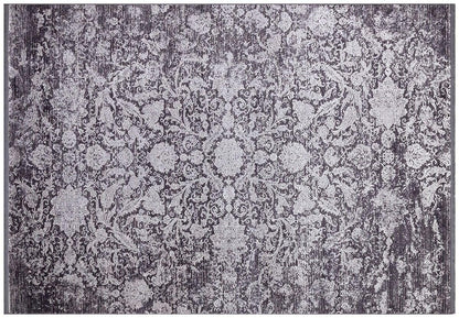 7x10 ft, Classic Oriental Black Bamboo Rug: Classic viscose carpet with fine fringes