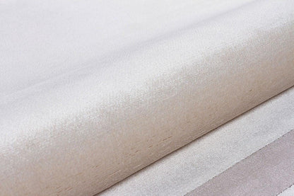 7x10 ft, Modern Cream Bamboo Rug: Bordered viscose carpet with fine fringes