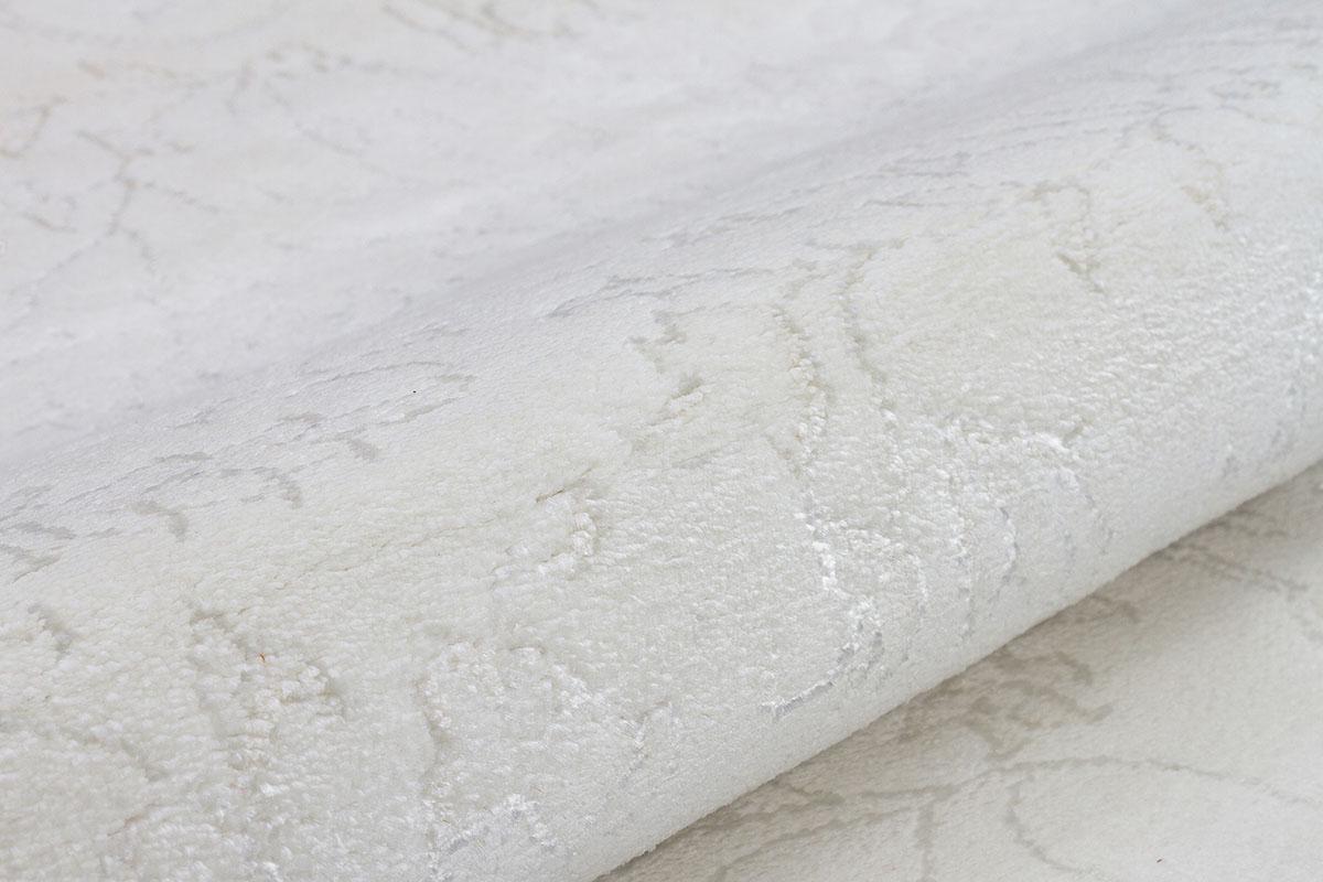 7x10ft, Cream Viscose Classic Area Rug, Tone-on-Tone Boho Living Room Carpet