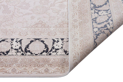 7x10 ft, Distressed Beige Classic oriental medallion Rug - Fine Fringes
