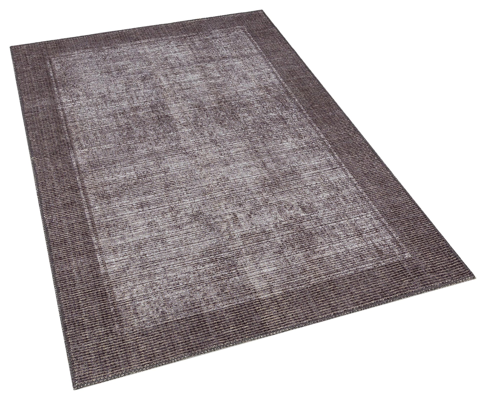 Gray Textured Geometric Carpet , Minimalist Scandi Home Decor, Neutral Living Room Rug. 5x7 ft