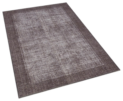 Gray Textured Geometric Carpet , Minimalist Scandi Home Decor, Neutral Living Room Rug. 5x7 ft