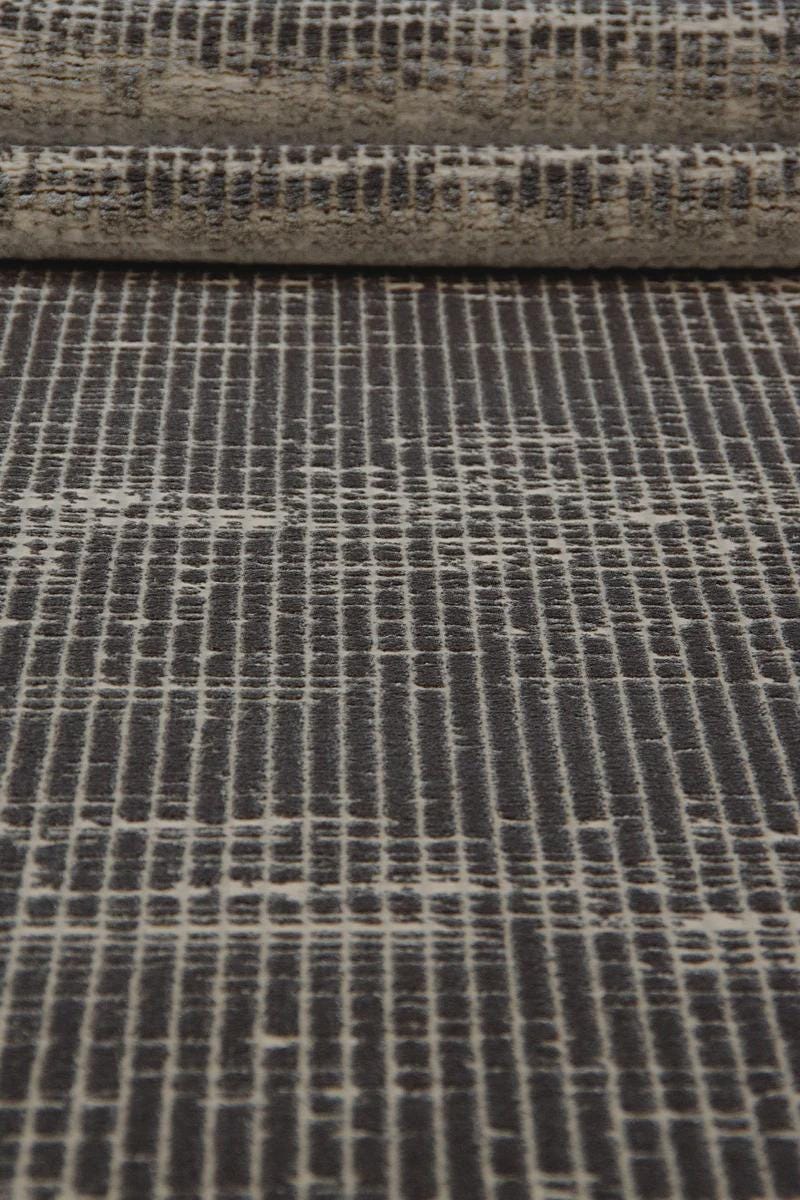Marsala Distressed Woven Rug – Textured Linear Floor Carpet, Modern Living Room Runner