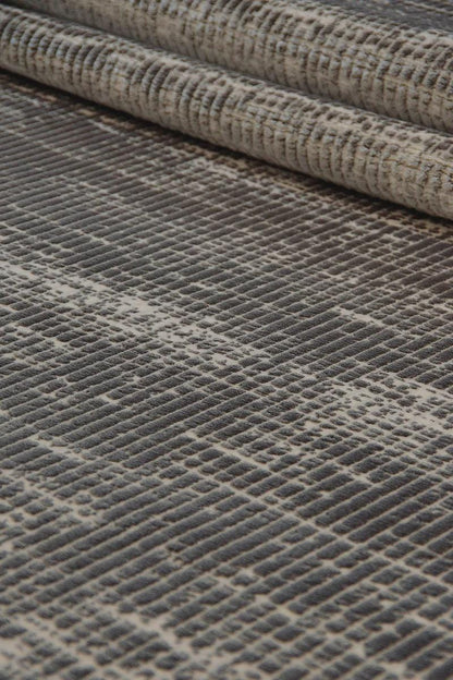 Marsala Distressed Woven Rug – Textured Linear Floor Carpet, Modern Living Room Runner
