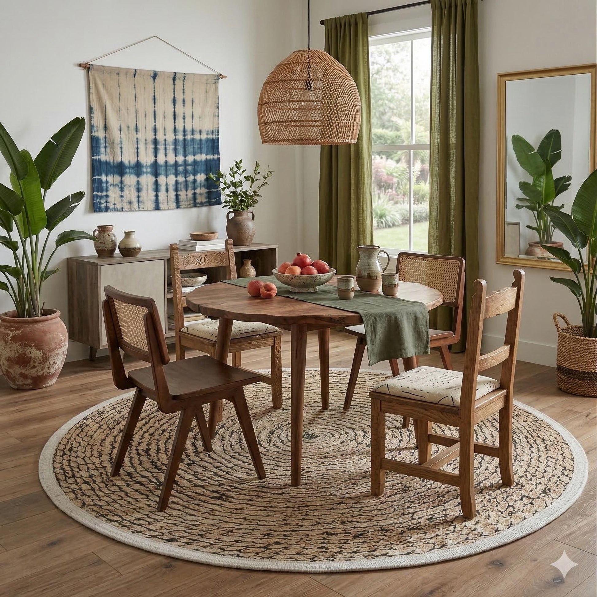 Washable Braided Spiral Round Rug, Faux Jute Farmhouse Carpet with Fringe