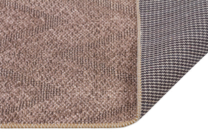 Distressed Bronze Boho Area Rug, Washable Vintage Farmhouse Carpet