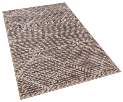 Distressed Bronze Boho Area Rug, Washable Vintage Farmhouse Carpet