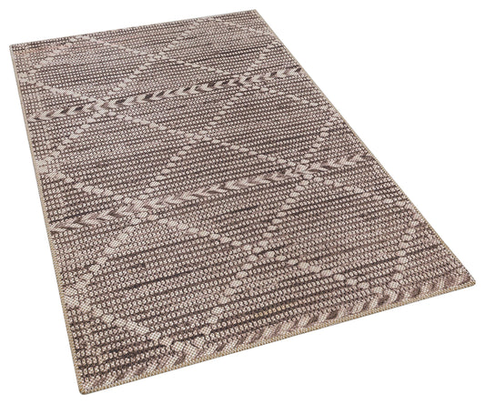 Distressed Bronze Boho Area Rug, Washable Vintage Farmhouse Carpet