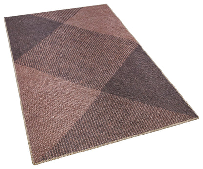 Distressed Bronze Boho Area Rug, Washable Vintage Farmhouse Carpet