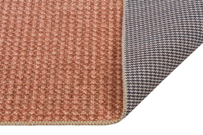 Distressed Bronze Boho Area Rug, Washable Vintage Farmhouse Carpet