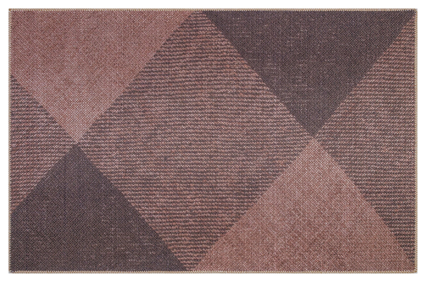 Distressed Bronze Boho Area Rug, Washable Vintage Farmhouse Carpet